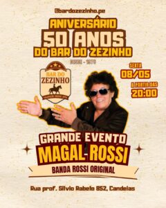 Leia mais sobre o artigo Bar do Zezinho comemora 50 anos com grande festa e show de Magal Rossi em Candeias