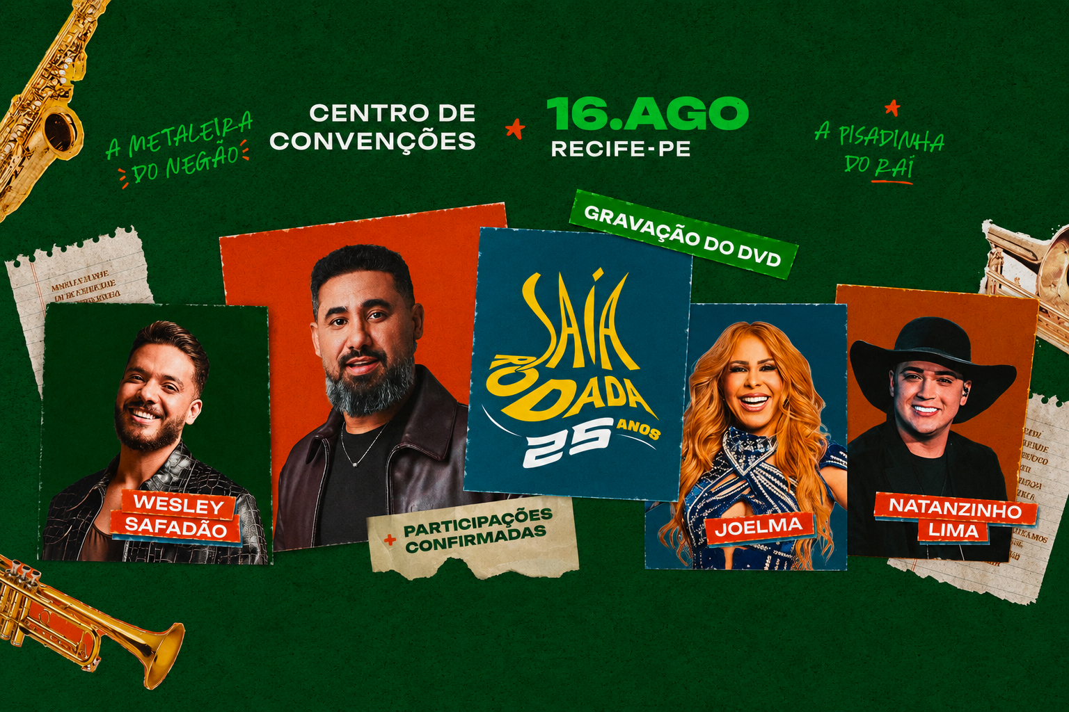 Leia mais sobre o artigo Raí Saia Rodada celebra 25 anos de carreira com gravação de DVD gratuita este domingo no Recife