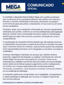 Leia mais sobre o artigo Dalbert Mega esclarece que não autorizou pedidos de dinheiro ou patrocínio em seu nome
