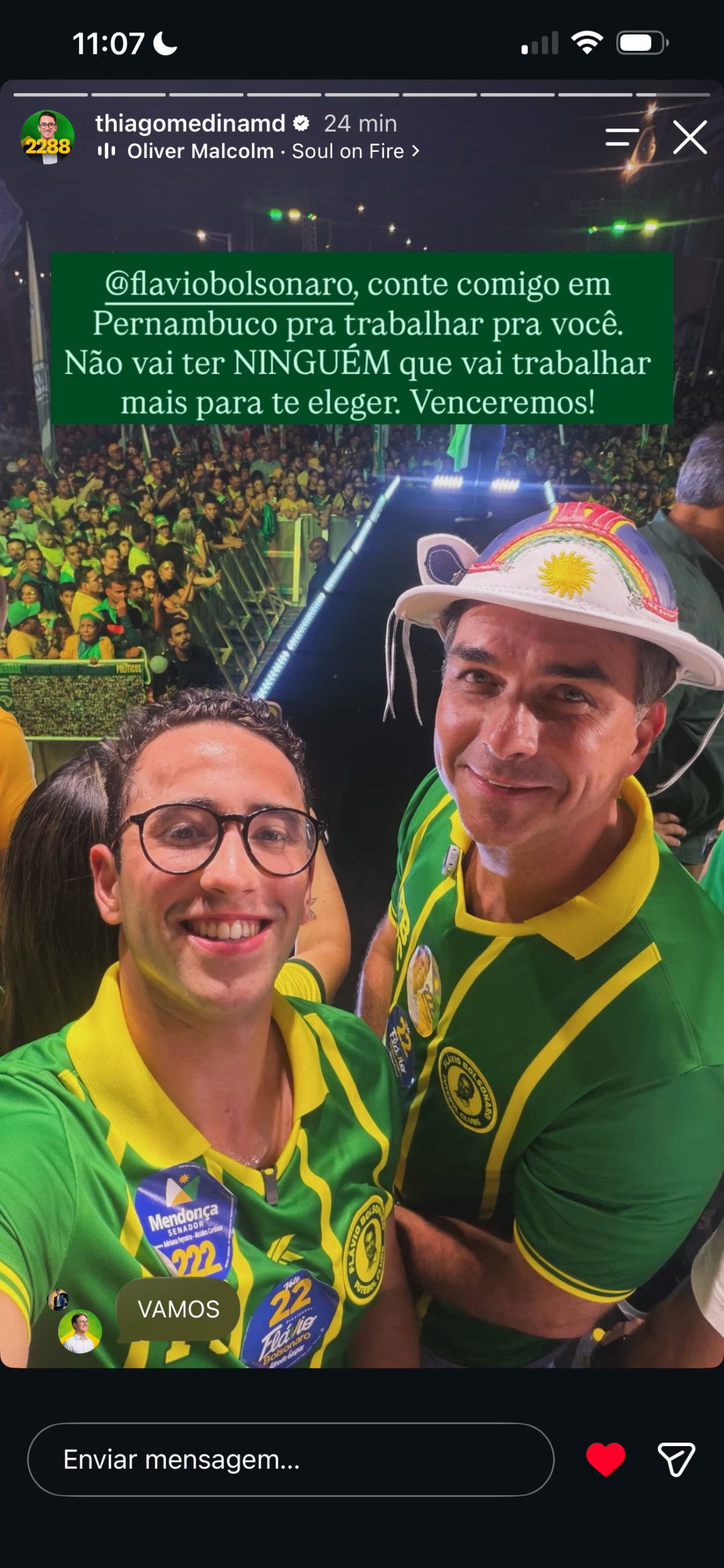 Leia mais sobre o artigo Thiago Medina reforça apoio a Flávio Bolsonaro e promete oposição a Lula