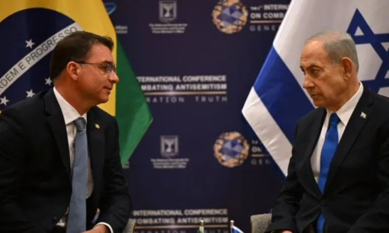 Leia mais sobre o artigo Netanyahu parabeniza Flávio pelo 1º turno e fala em restaurar amizade com Brasil